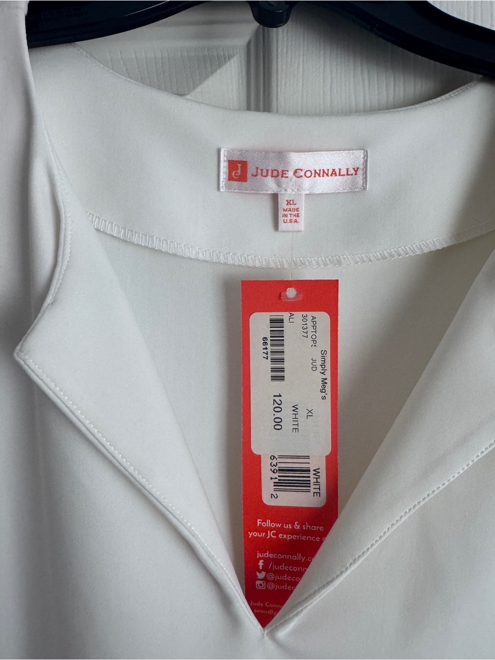 NWT Jude Connally White Sleeveless V-Neck Stretch Top XL - Picture 3 of 8